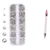 Strass Unha Nail Arte Pedrinhas Prata + Caneta Pega Strass
