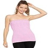 Stretch Is Comfort Blusa Feminina E Plus De Comprimento Médio E Longo | Pp - 5gg, Gingham Rosa, P
