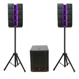 Sub Caixa Ativa De 18 Polegadas Mais 2 Torres De Satélite Bluetooth Dsp Waldman Line Up Duo L2 18164 Preto 110v / 220v
