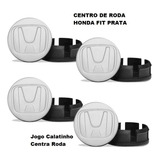 Sub Calota Miolo Centro Roda Honda Fit Civic Aro 14 Prata