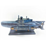 Submarino Miniatura 34x16x8cm Decoração Rico Em