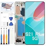 Substituição De Tela OLED Para Samsung Galaxy S21 S21 Plus 5G SM G996B SM G996U Display LCD Digitalizador Touch Assembly Kit De Reparo De 6 7 Polegadas Suporta Impressão Digital Prata Com Moldura 