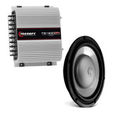 Subwoofer Bravox 10 Polegadas Slim + Módulo Taramps 400w Rms