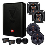 Subwoofer Jbl Amplificado Sw8a-ms + Kit 2 Vias + Falante 4'' Cor Preto