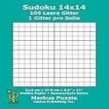 Sudoku 14x14   106 Leere Gitter  1 Gitter Pro Seite  21 6 Cm X 27 9 Cm  8 5  X 11   Weißes Papier  Seitenzahlen  Su Doku  Nanpure  14 X 14 Rätseltafel