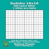 Sudoku 16x16   106 Leere Gitter  1 Gitter Pro Seite  21 6 Cm X 27 9 Cm  8 5  X 11   Weißes Papier  Seitenzahlen  Su Doku  Nanpure  16 X 16 Rätseltafel