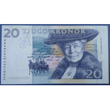 Suécia Bela Cédula De 20 Kronor 1991 S fe Escassa