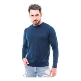 Suéter Blusa De Inverno Masculina Decote Redondo