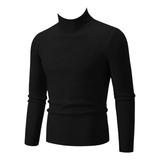 Sueter Blusa Lã Masculina Canelada Gola Alta Tricô Cacharrel