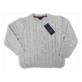 Suéter Cinza Mesclado De Lã Tommy