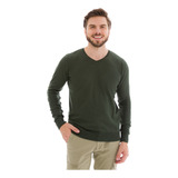 Suéter De Tricot Masculino 100 Algodão Gola V Básico Liso