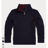 Suéter Em Tricô Ralph Lauren Com Zíper Superior