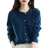 Suéter Feminino De Cashmere Cardigã De Caxemira Com Botões,y