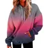 Suéter Feminino Estampado Com Capuz, Manga Comprida, Gola Re