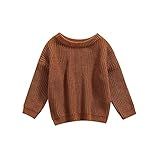 Suéter Infantil Para Bebês Meninas E Meninos Roupas De Outono E Inverno Manga Comprida Gola Redonda Cor Doce Pulôver De Malha Marrom Amarelo 0 3 Meses