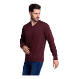Suéter Tricot Masculino Docthos Gola V Slim Liso