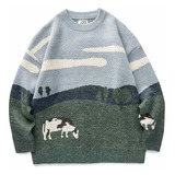 Suéter Tricotado, Estilo Artístico, Padrão, Moda Moderna