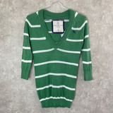 Suéter Verde Listrado Abercrombie & Fitch Tamanho P