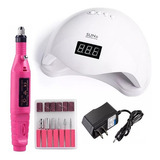 Sun 5 Led Uv Cabine Estufa Lixadeira Elétrica Motor Bivol Cor Cabine Branca Lixadeira Rosa 110v 220v bivolt 