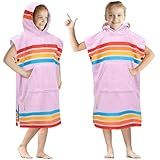 SUN CUBE Roupão Infantil Para Trocar De Roupa Poncho De Surfe Toalhas De Praia Infantis Toalha Com Capuz Para Piscina Infantil Poncho De Toalha Vestível De Microfibra De Secagem Rápida Com Capuz 