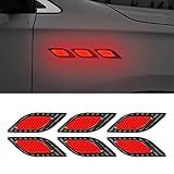 SUNBREATH 6 Peças De Para Choque De Carro Decalque Refletivo Adesivo De Aviso De Segurança Listra Adesivos De Proteção De Carro Decoração Universal Preto E Vermelho