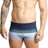 Sunga Boxer Estampada Lycra Adulto Larga Praia Piscina Tecido Elástico Forro Macio BR Alfa G Regular AZUL CLARO