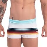 Sunga Boxer Estampada Lycra Forrada Adulto Larga Praia Verão BR Alfa G Regular VERMELHO