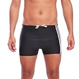 Sunga Boxer Masculina Com Friso Moda Praia Verão Preto Tamanho M