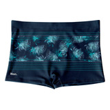 Sunga Boxer Mash Estampada Listra Folhagem Praia Natação