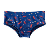 Sunga Infantil Estampa Fundo Do Mar Secagem Rápida Kids Mash