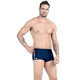 Sunga Masculina Adulta Forrada Proteção Solar UV50 Natação Praia Piscina Estilo Tradicional Poliamida Seca Rápido BR Alfa M Regular Marinho 