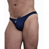 Sunga Sexy Alto Relevo Azul preto 2 Cm De Lateral