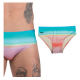 Sunga Slim Tie Dye Sunset Mash Lycra Moda Praia Masculina