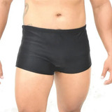 Sungão Boxer Plus Size Lisa Preta Proteção Uv50 