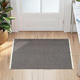 Sungea Tapetes Pequenos 5 X 7 Cm Lavável Para Entrada Interna Tapetes De Banheiro Espessos E Absorventes Tapete De Cozinha De Algodão Tecido à Mão Para Porta Da Frente Entrada Exterior Cinza