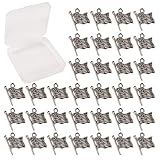 SUNNYCLUE 1 Caixa- 100 Peças- Pingentes De Bandeira Americana- Pingentes De Esmalte De Liga De Prata Antiga- Acessórios Para Fabricação De Joias- Acessórios Para Fazer Joias Para O Dia Da