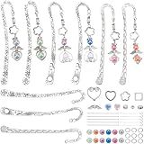 SUNNYCLUE 1 Conjunto De Caixas De Metal Para Fazer Marcadores De Livro Em Estilo Tibetano Antigo Molduras De Flores Sagradas Contas De Acrílico Redondas Kit De Marcadores De Livro Para Quem Faz