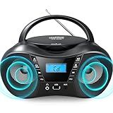 Sunoony Leitor De CD Portátil Com Rádio FM Bluetooth 5 1 Som Claro Visor LCD Entrada USB AUX Alimentação CA Bateria Compatível Com CD CD R CD RW Conector De Fone De Ouvido De 3 5 Mm 