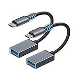Sunshot Adaptador USB C Para USB 3 0 2 Peças Cabo OTG Tipo C Macho Para USB Fêmea Alumínio Compatível Com IPhone 15Pro 15 MacBook Air M1 IPad Pro 2022 Samsung Galaxy S22 S21 Note 20 S10