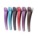Suoirblss 12 Peças De Presilhas De Cabelo Para Salão De Beleza Profissionais De Cabeleireiro Presilhas De Cabelo De Pato Grampos De Cabelo Antiderrapantes Frisos De Plástico Multicoloridos Grampos De Cabelo De Jacaré Colourful 7 8CM