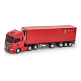 Super Caminhão Miniatura Iveco Carreta Baú Refrigerado S way