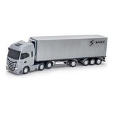 Super Caminhão Miniatura Iveco Carreta Baú Refrigerado S way