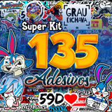 Super Cartela Kit 135 Adesivos Moto Bike Carro 244 Grau