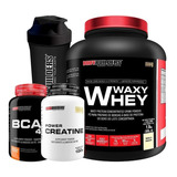 Super Combo Whey 2kg Bcaa Power Creatina Coqueteleira Sabor Baunilha