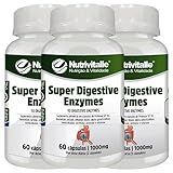 Super Digestiv Enzymes 1000mg 60 Cápsulas Nutrivitalle 3 Potes