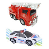 Super Kit Carro Bombeiro Polícia C som Luz E Movimento
