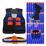 Super Kit Colete Acessórios 30 Dardos Bala Para Nerf
