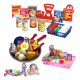 Super Kit Comidinhas Brinquedo Mini Mercado Feirinha 62pçs