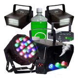Super Kit Festa Iluminação Balada Máquina Globo Strobo Rgb