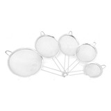 Super Kit Peneiras Aço Inox 5 Peças 10 14 16 18 E 20cm yazi